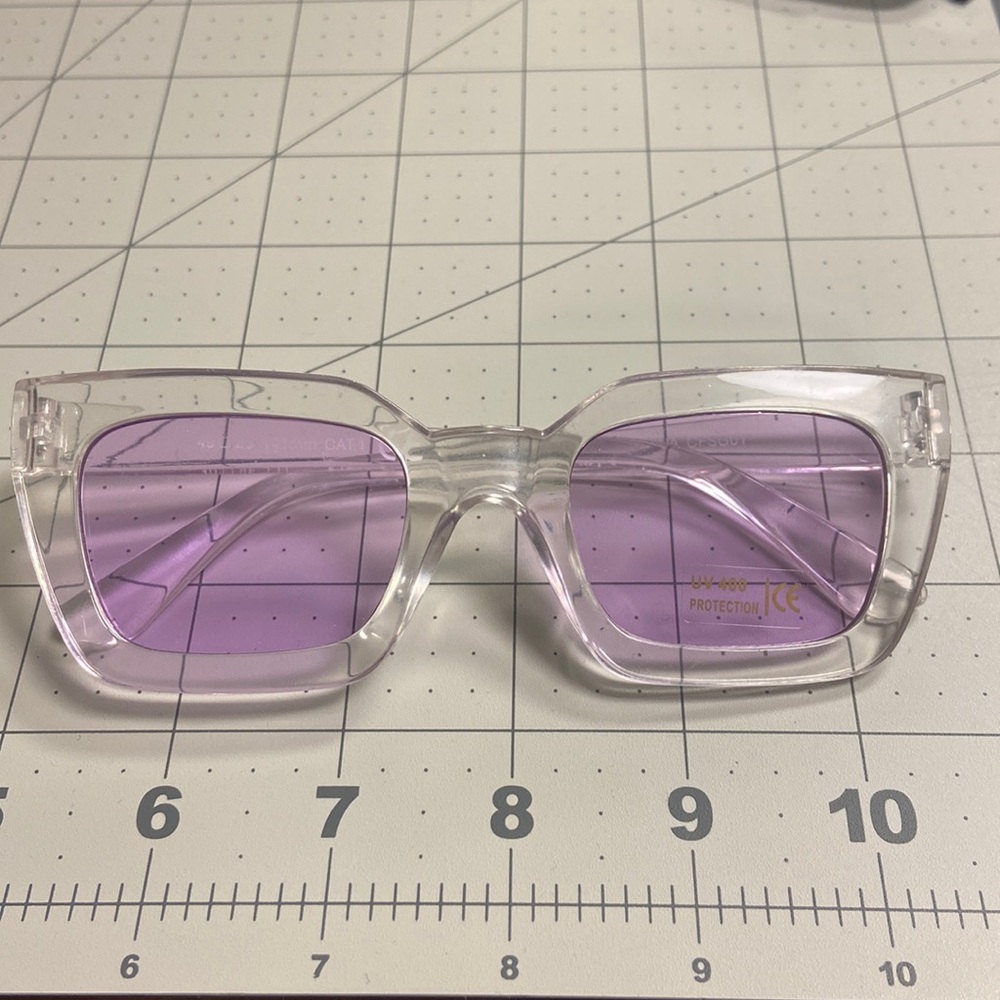 Punk Rock Clear/Lavender Plastic Sunglass